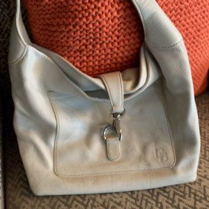 Vintage White Pebble Grain Leather Dooney & Bourke Purse